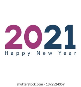 Posts creativos del concepto de Año Nuevo Feliz 2021. Diseñar plantillas con el logotipo de tipografía 2021 para la celebración y la decoración de temporada.