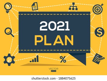 Creative (2021 plan) Banner Word with Icon ,Vector illustration.
