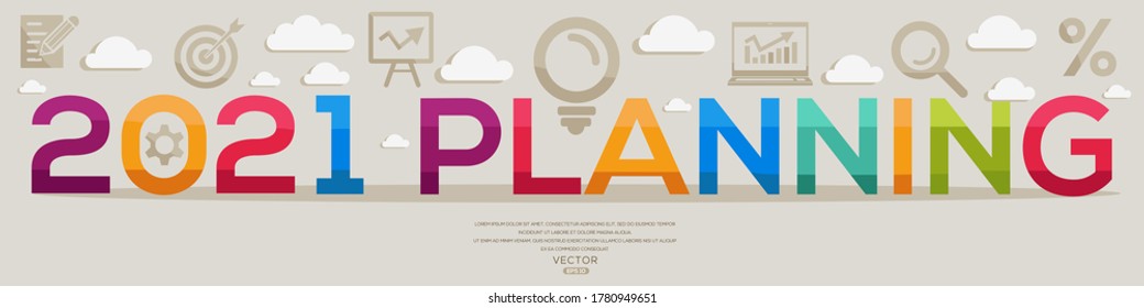 Creative (2021 planning) Design,letters and icons,Vector illustration.	
