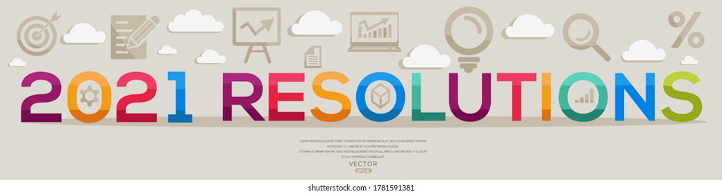 Creative (2021 resolutions) Design,letters and icons,Vector illustration.	
