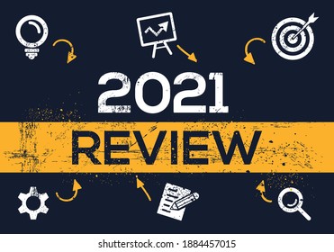 Creative (2021 review) Banner Word with Icon ,Vector illustration.
