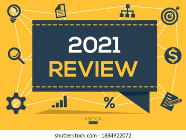 Creative (2021 review) Banner Word with Icon ,Vector illustration.
