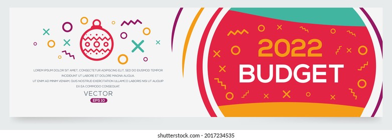 Texto creativo (presupuesto 2022) escrito en burbuja de voz, ilustración vectorial.