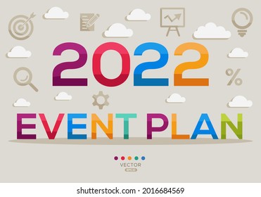 Creative (2022 Veranstaltungsplan) Design, Buchstaben und Symbole, Vektorgrafik.