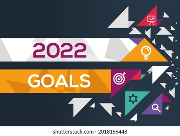 Creative (2022 Goals) Design, letters and icons, Vector illustration.
