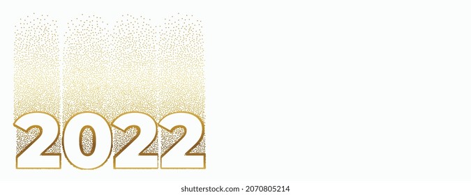 creativo banner de año nuevo feliz 2022 con espacio de texto