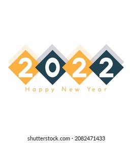 Posters creativos del concepto de Año Nuevo Feliz 2022. Diseñar plantillas con el logotipo de tipografía 2022 para la celebración y la decoración de temporada.