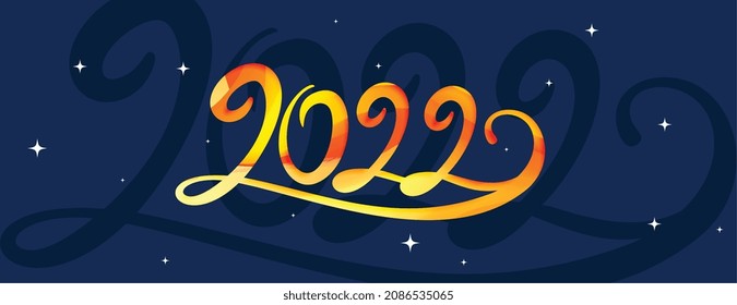 creative 2022 new year lettering banner design