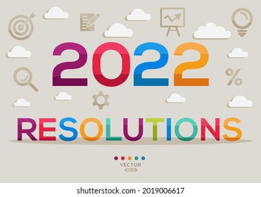 Creative (2022 Auflösungen) Design, Buchstaben und Symbole, Vektorgrafik.