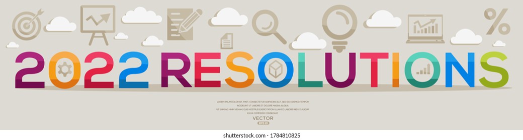 Creative (2022 resolutions) Design,letters and icons,Vector illustration.	
