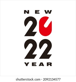 Creative 2022 Text Design. Happy New Year 2022 Art Typograpy.