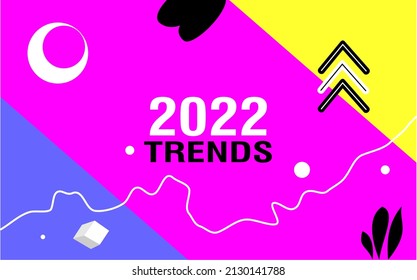 Kreative Trends 2022 Trendy abstrakter Hintergrund. 2022 Design, Geschäftsstrategie und kreative Trends Konzept. Vektorgrafik.