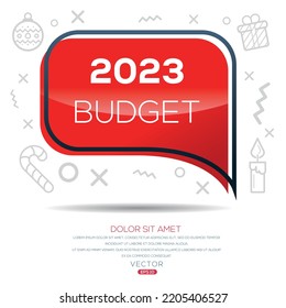 Kreatives (Budget 2023) Design, Vektorgrafik.