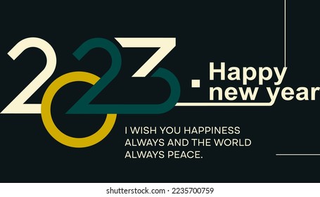 Creative 2023 new year poster. The minimal greeting design concept for cards, covers, calendars, banners, flyers, and page layouts. Vector, 2023