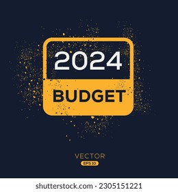 Texto creativo (presupuesto 2024) escrito en burbuja de voz, ilustración vectorial.