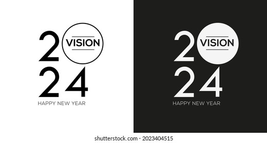 Creative (2024 Vision) text written in speech bubble ,Vector illustration.