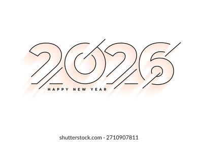 creative 2026 new year invitation card in line style vector