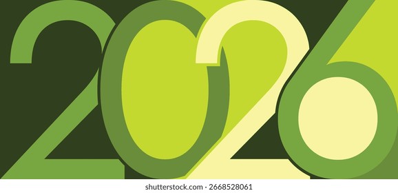 Criativo 2026 Tipografia Design - Feliz ano novo 2026 - Moderno números verdes ilustração vetor