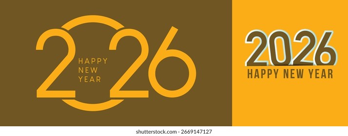 Creative 2026 Typography Design - Happy new year 2026 – Modern Green Numbers Vector Illustration