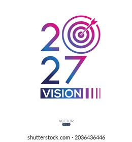 Creative (2027 Vision) text written in speech bubble ,Vector illustration.
