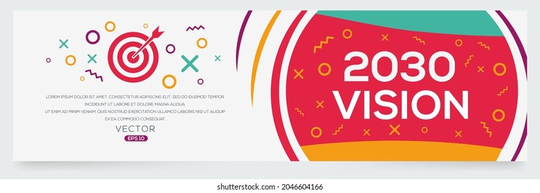 Creative (2030 Vision) text ,Vector illustration.