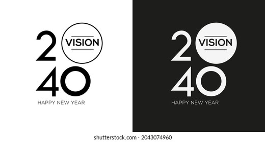Creative (2040 Vision) text written in speech bubble ,Vector illustration.