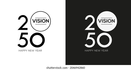 Creative (2050 Vision) text written in speech bubble ,Vector illustration.