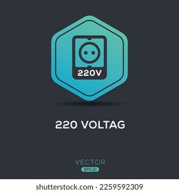 Creative (220 power socket) Icon, Vector sign.
