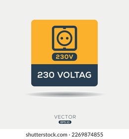 Creative (230 volts power socket) Icon, Vector sign.