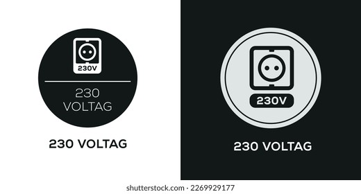 Creative (230 volts power socket) Icon, Vector sign.