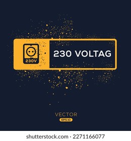 Creative (230 volts power socket) Icon, Vector sign.