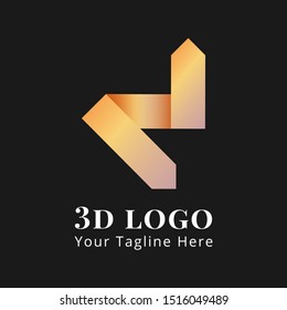 Creative 3 dimensional abstract vector logo design with shiny effect.