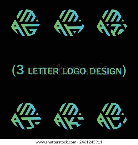 Creative 3 letter logo design,AMG,AMH,AMI,AMJ,AMK,AML, 