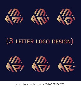 Creative 3 letter logo design,AMM,AMN,AMO,AMP,AMQ,AMR, 