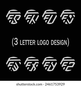 Diseño creativo del logotipo de 3 letras,FFS,FFT,FFU,FFV,FFW,FFX,FFY,FFZ,