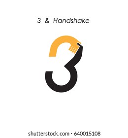 Creative 3- number icon abstract logo design vector template.Business offer,partnership icon.Vector illustration 