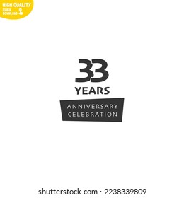 Creative 33 Years Anniversary Celebration Logo Design