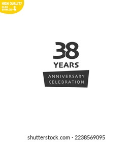 Creative 38 Years Anniversary Celebration Logo Design