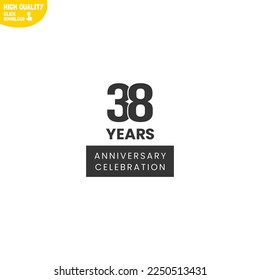 Creative 38 Years Anniversary Celebration Logo Design