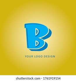 Diseño creativo de logotipos de letras 3D B con formas y sombras | Alfabeto