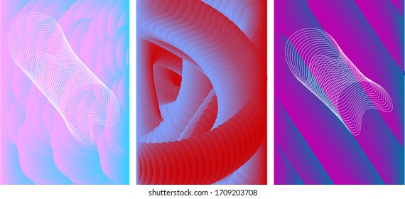 Plantillas de fondo 3D creativas. Elementos de banner coloridos, póster geométrico, moderno diseño moderno y moderno, diseño fresco, luminoso degradado. 