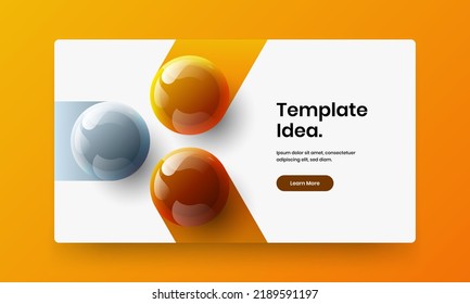 Creative 3D Bälle Jahresbericht Illustration. Modernes Corporate Cover-Vektordesign-Konzept.