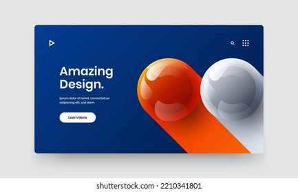 Creative 3D Bälle Firmendeckungskonzept. Moderne Webdesign, Vektorgrafik.
