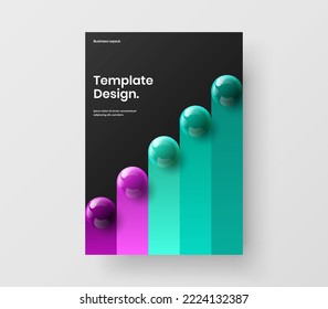 Creative 3D balls company identity template. Bright postcard vector design layout.
