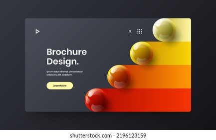 Creative 3D balls cover template. Bright brochure vector design concept.