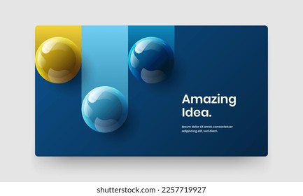 Creative 3D balls landing page concept. Original site design vector template.