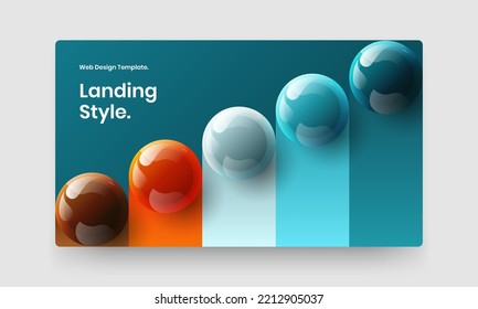 Creative 3D balls placard concept. Minimalistic horizontal cover design vector layout.