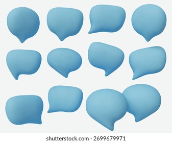Ícones de bate-papo 3D criativos definidos, simbolizando diálogo, conversa, mensagens de texto, aplicativos de comunicação, fóruns e interação de mídia social.