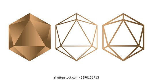 Creative 3d diamond filled and outline logo design vector icon symbol template