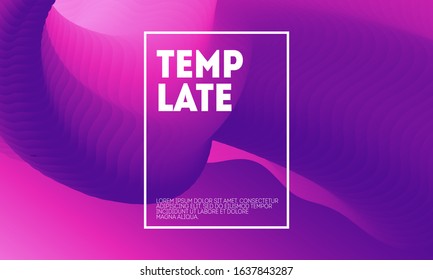 Creative 3d fluid shape illustration. Trendy purple and pink liquid colors background